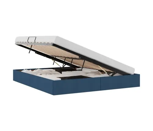Saugos Lova Su Čiužiniu Su Saugykla Mėlyna 160 X 200 Cm Audinys