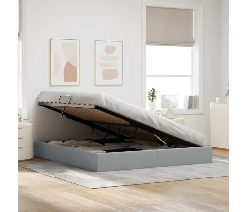 Laos Voodi Madratsiga Peaga Helehall 180 X 200 Cm Kangas