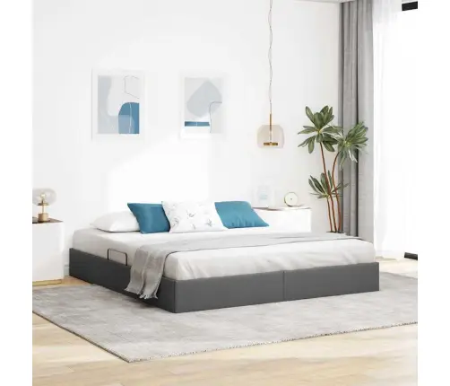 Glabāšanas Gulta Ar Matraci Tumši Pelēks 180 X 200 Cm Audums Vidaxl