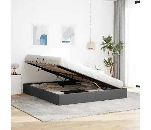 Glabāšanas Gulta Ar Matraci Tumši Pelēks 180 X 200 Cm Audums Vidaxl