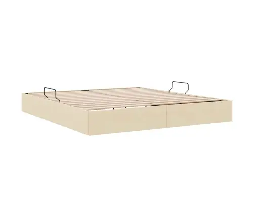 Glabāšanas Gulta Ar Matraci Krēms 180 X 200 Cm Audums Vidaxl