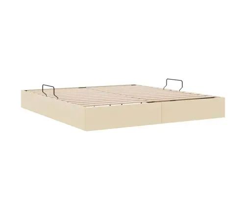 Glabāšanas Gulta Ar Matraci Krēms 180 X 200 Cm Audums Vidaxl