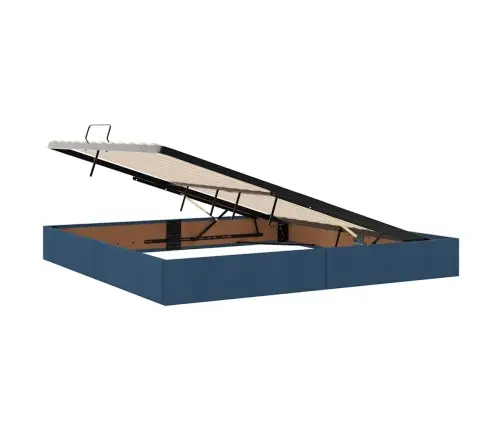 Saugos Lova Su Čiužiniu Su Saugykla Mėlyna 200 X 200 Cm Audinys