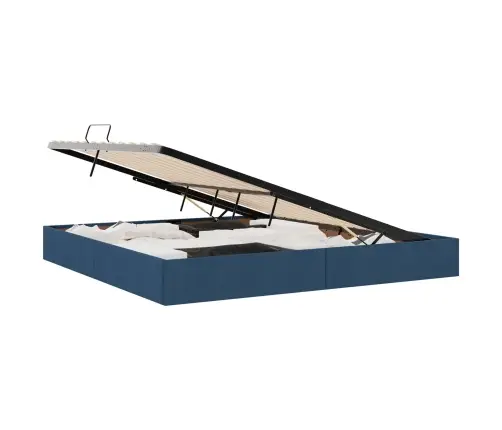 Saugos Lova Su Čiužiniu Su Saugykla Mėlyna 200 X 200 Cm Audinys