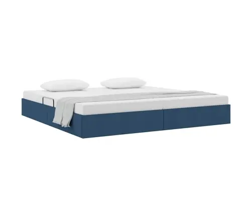 Saugos Lova Su Čiužiniu Su Saugykla Mėlyna 200 X 200 Cm Audinys