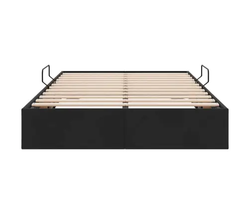 Saugos Lova Su Čiužiniu Su Saugykla Juoda 120 X 200 Cm Aksomas