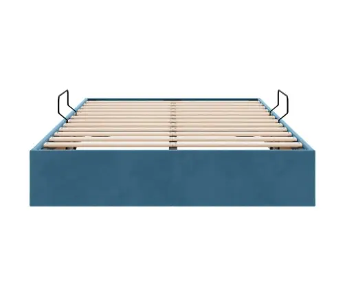 Glabāšanas Gulta Ar Matraci Tumši Zils 120 X 200 Cm Samts Vidaxl