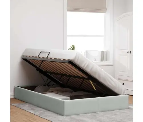 Glabāšanas Gulta Ar Matraci Gaiši Pelēks 120 X 200 Cm Samts Vidaxl