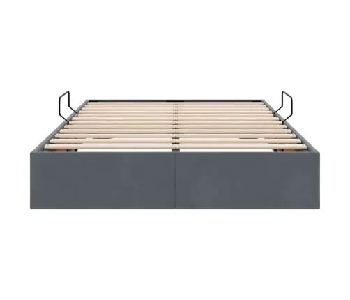 Saugos Lova Su Čiužiniu Tamsiai Pilka 120 X 200 Cm Aksomas