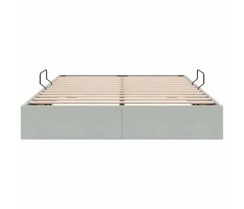 Glabāšanas Gulta Ar Matraci Gaiši Pelēks 140 X 190 Cm Samts Vidaxl