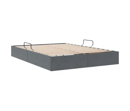 Glabāšanas Gulta Ar Matraci Tumši Pelēks 140 X 200 Cm Samts Vidaxl