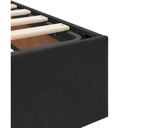 Saugos Lova Su Čiužiniu Su Saugykla Juoda 140 X 200 Cm Aksomas