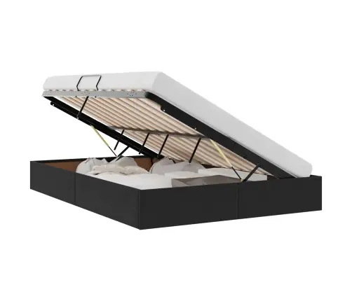 Saugos Lova Su Čiužiniu Su Saugykla Juoda 140 X 200 Cm Aksomas