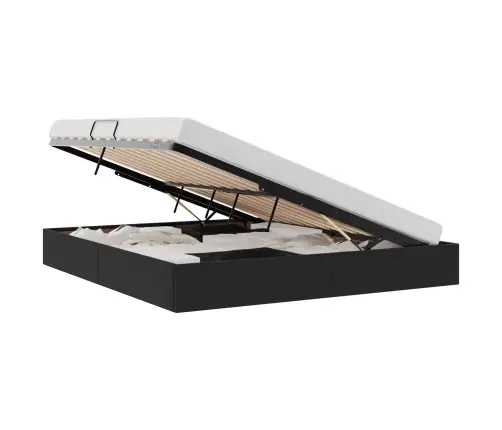 Laos Voodi Madratsiga Peaga Must 160 X 200 Cm Samet