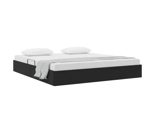 Laos Voodi Madratsiga Peaga Must 160 X 200 Cm Samet