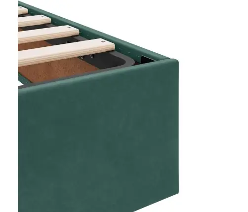 Glabāšanas Gulta Ar Matraci Tumši Zaļš 160 X 200 Cm Samts Vidaxl