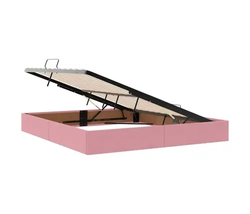 Glabāšanas Gulta Ar Matraci Rozā 160 X 200 Cm Samts Vidaxl