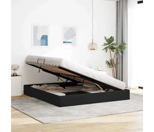 Saugos Lova Su Čiužiniu Su Saugykla Juoda 180 X 200 Cm Aksomas