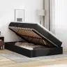 Gulta Ar Uzglabāšanas Vietu Un Matraci Melna 120 X 190 Cm Vidaxl