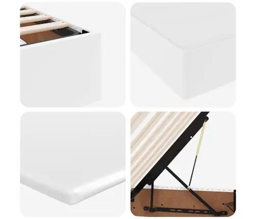 Gulta Ar Uzglabāšanas Vietu Un Matraci Balts 120 X 190 Cm Vidaxl