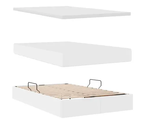 Gulta Ar Uzglabāšanas Vietu Un Matraci Balts 120 X 190 Cm Vidaxl