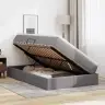 Gulta Ar Uzglabāšanas Vietu Un Matraci Pelēka 120 X 190 Cm Vidaxl