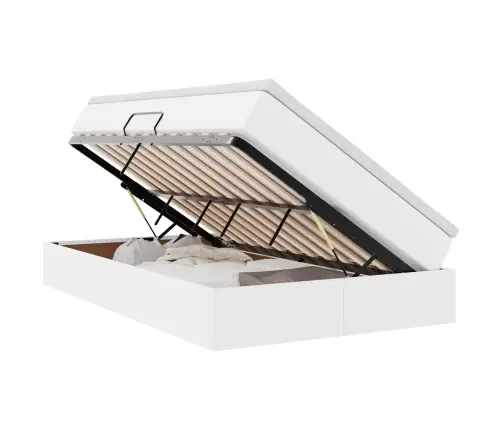 Lova Su Daiktų Laikymo Vieta Ir Čiužiniu Balta 120 X 200 Cm