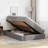 Gulta Ar Uzglabāšanas Vietu Un Matraci Pelēka 120 X 200 Cm Vidaxl
