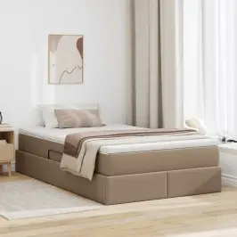Gulta Ar Uzglabāšanas Vietu Un Matraci Kapučīno 120 X 200 Cm Vidaxl