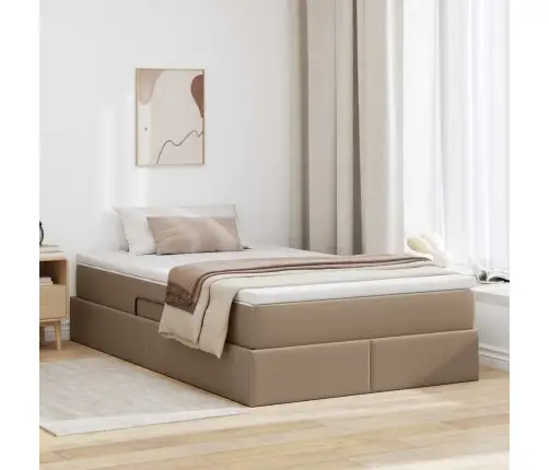 Gulta Ar Uzglabāšanas Vietu Un Matraci Kapučīno 120 X 200 Cm Vidaxl