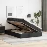 Gulta Ar Uzglabāšanas Vietu Un Matraci Melna 140 X 190 Cm Vidaxl