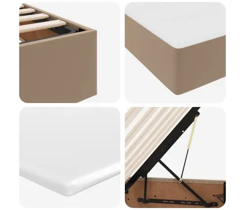 Voodi Hoiukohaga Ja Madratsiga Cappuccino 140 X 190 Cm