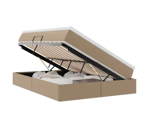 Voodi Hoiukohaga Ja Madratsiga Cappuccino 140 X 190 Cm