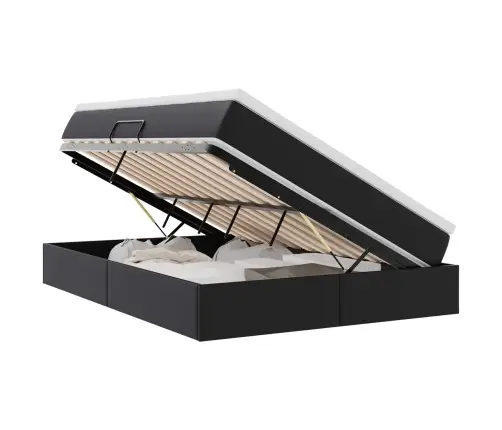 Gulta Ar Uzglabāšanas Vietu Un Matraci Melna 140 X 200 Cm Vidaxl