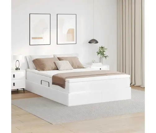 Gulta Ar Uzglabāšanas Vietu Un Matraci Balts 140 X 200 Cm Vidaxl