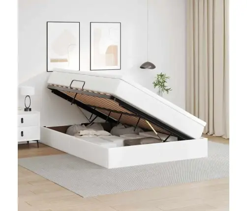 Gulta Ar Uzglabāšanas Vietu Un Matraci Balts 140 X 200 Cm Vidaxl