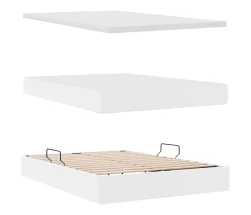 Gulta Ar Uzglabāšanas Vietu Un Matraci Balts 140 X 200 Cm Vidaxl