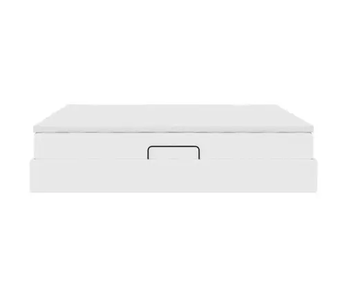 Voodi Hoiukohaga Ja Madratsiga Valge 160 X 200 Cm Kunstnahk