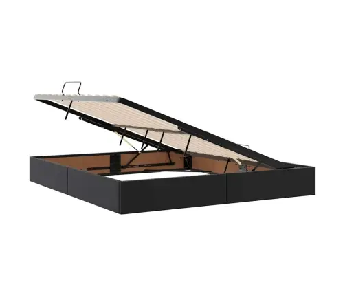 Gulta Ar Uzglabāšanas Vietu Un Matraci Melna 180 X 200 Cm Vidaxl
