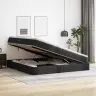 Lova Su Daiktų Laikymo Vieta Ir Čiužiniu Juoda 200 X 200 Cm