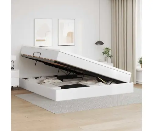 Gulta Ar Uzglabāšanas Vietu Un Matraci Balts 200 X 200 Cm Vidaxl
