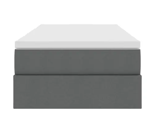 Gulta Ar Uzglabāšanas Vietu Un Matraci Tumši Pelēks 90 X 190 Cm Vidaxl