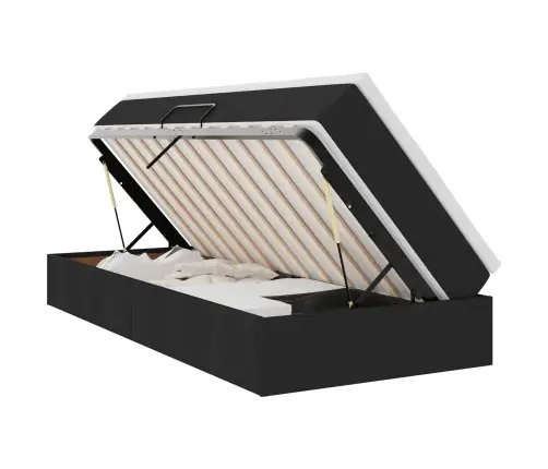 Gulta Ar Uzglabāšanas Vietu Un Matraci Melna 90 X 200 Cm Vidaxl