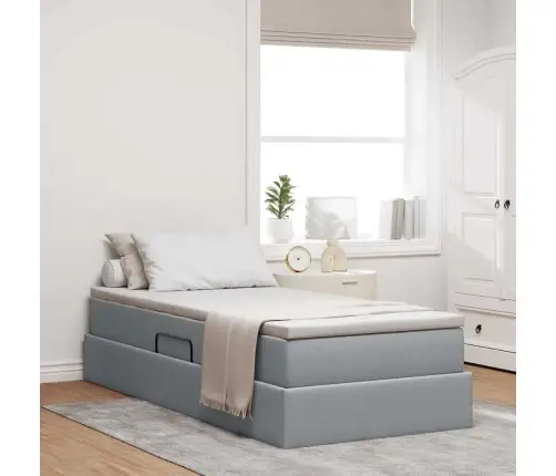 Gulta Ar Uzglabāšanas Vietu Un Matraci Ar Matraci Gaiši Pelēks Vidaxl