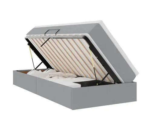 Gulta Ar Uzglabāšanas Vietu Un Matraci Ar Matraci Gaiši Pelēks Vidaxl