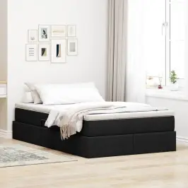 Gulta Ar Uzglabāšanas Vietu Un Matraci Melna 120 X 190 Cm Vidaxl Gulta Ar Uzglabāšanas Vietu Un Matraci Melna 120 X 190 Cm Vidaxl