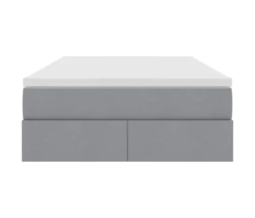 Lova Su Daiktų Laikymo Vieta Ir Čiužiniu Šviesiai Pilka