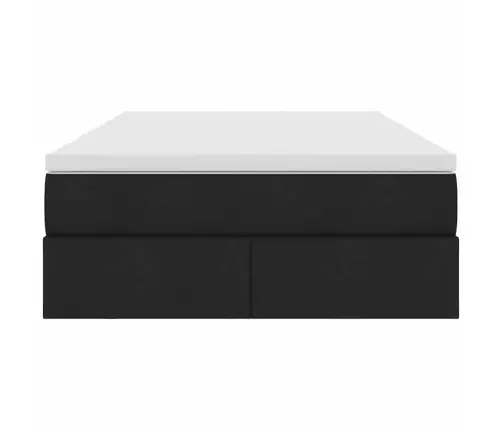 Gulta Ar Uzglabāšanas Vietu Un Matraci Melna 120 X 200 Cm Vidaxl