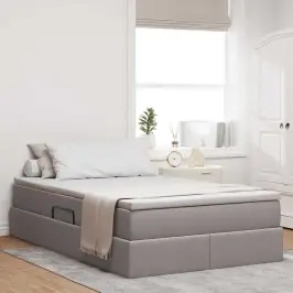 Gulta Ar Uzglabāšanas Vietu Un Matraci Pelēkbrūna 120 X 200 Cm Vidaxl Gulta Ar Uzglabāšanas Vietu Un Matraci Pelēkbrūna 120 X 200 Cm Vidaxl