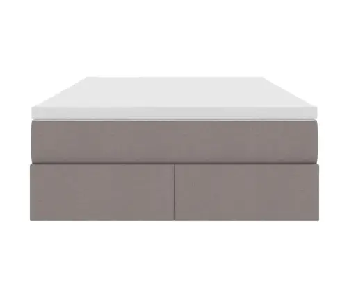Gulta Ar Uzglabāšanas Vietu Un Matraci Pelēkbrūna 120 X 200 Cm Vidaxl